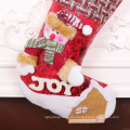 Weihnachtsfutter bestickter Weihnachtsstrumpf Geschenke Brief Hanging Bag Santa Claus Snowman Weihnachten Socken Anhänger